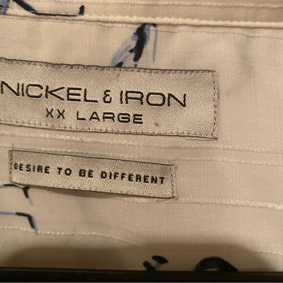 Nickle & Iron Short Sleeve Button Up Blue Flamingo Men’s Shirt Size XXL - Picture 8 of 9